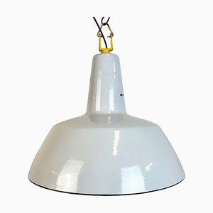 Lámpara colgante de fábrica industrial esmaltada en gris de Philips, años 60