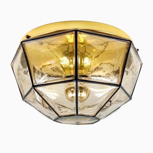 Mid-Century Iron and Glass Flush Mount from Limburg, Germany, 1960s