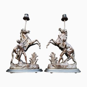 Antique Table Lamps by Guillaume Coustou, 1890s, Set of 2