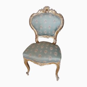 Antique Isabel II Gilt Wood Chair