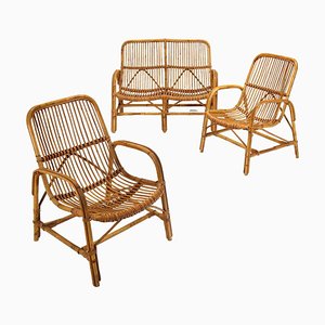 Chairs in Bamboo, Italy, 1960s, Set of 3