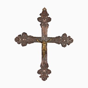 Silver-Plated and Embossed Sheet Metal Crucifix