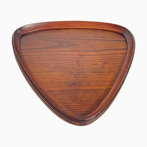Triangular Brown Platter or Tray in Wood, 1960s