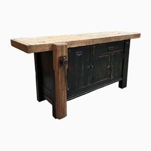Vintage Patinated Workbench, 1950s