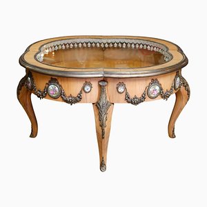 Table Basse avec Vitrine Plate, Début du 20ème Siècle