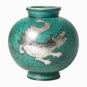 Stoneware Argenta Vase by Wilhelm Kåge for Gustavsberg, 1940s