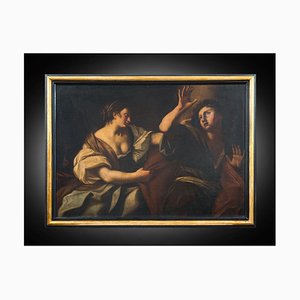 Giuseppe e la moglie di Potifar, XVII secolo, olio su tela, con cornice