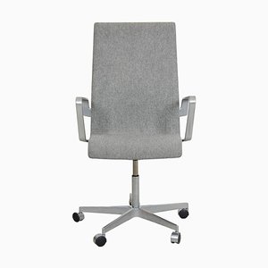 Oxford Office Chair in Grey Hallingdal Fabric by Arne Jacobsen, 2000s