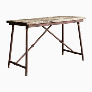 Antique French Trestle Worktable