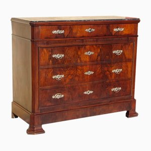 Louis Philippe Commode in Walnut and Burr Walnut