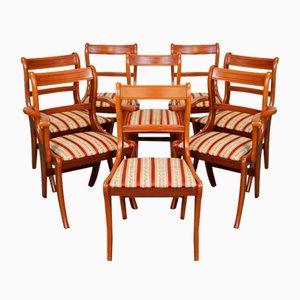 Vintage Yew Dining Chairs, Set of 8