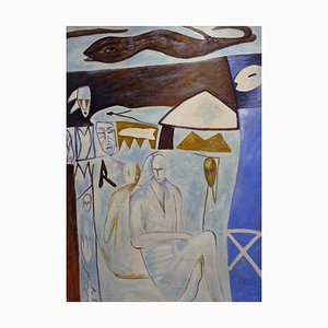 After Mimmo Paladino, Abstrakte Komposition, 1980er, Öl auf Leinwand, Gerahmt