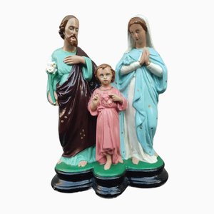 Statuetta prebellica in gesso di Gesù, Madre di Dio e San Giuseppe, anni '20