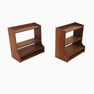 Scandinavian Wall Bedside Tables, 1960, Set of 2