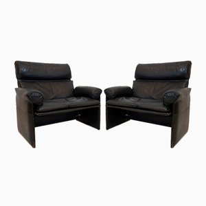 Vintage Italian Chairs in Leather by Giovanni Offeri, 1970s, Set of 2