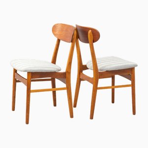 Danish Teak and Beech Dining Chairs attributed to Farstrup Møbler, 1960s, Set of 2
