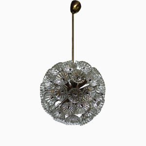 Lámpara colgante Sputnik Dandelion con flores de vidrio, años 60