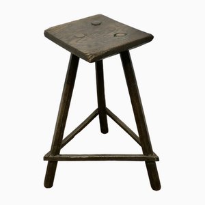 Tabouret de Table Cricket en Orme et Frêne, 19ème Siècle