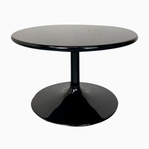 Mesa de centro auxiliar redonda en negro de Pierre Paulin para Artifort, años 70