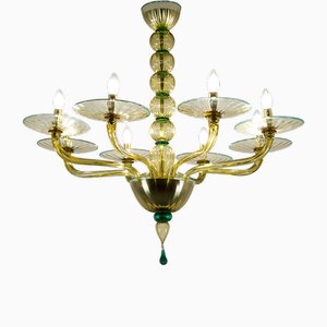 Lámpara de araña de cristal de Murano, años 40