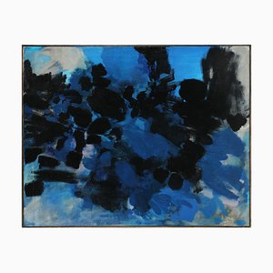 Rolf Hans, Blau-Grau-Blau, 1962, óleo sobre lienzo