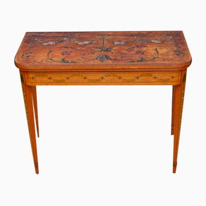 Sheraton Painted Card Table in Satinwood, 1780s