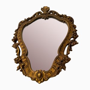Vintage Carved Wooden Mirror, 1950s