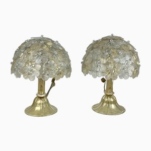 Murano Glass Bedside Lamps, Italy, 1980s, Set of 2