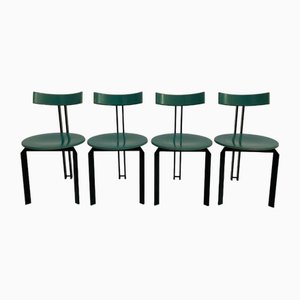 Zeta Turquoise Dining Chairs by Harvink, 1980s, Set of 4