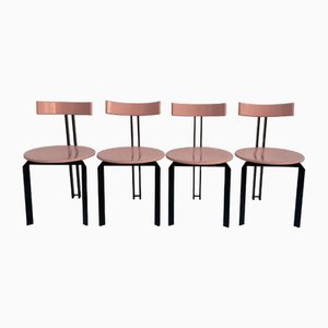 Zeta Pink Dining Chairs by Harvink, 1980s, Set of 4