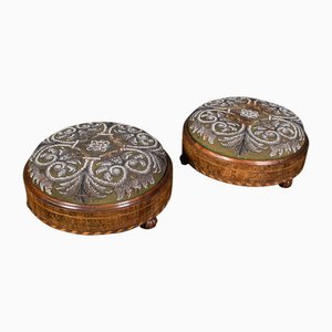 Set of Antique English Early Victorian Footstools in Walnut