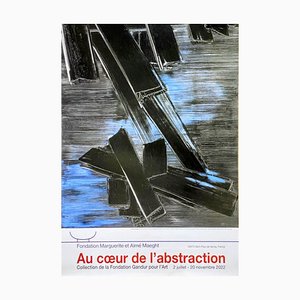 Póster original de Pierre Soulages, At the Core of Abstraction, años 50, serigrafía