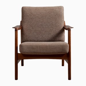 Modern Oak Lounge Chair by Tove & Edvard Kindt-Larsen for France & Søn, 1950s