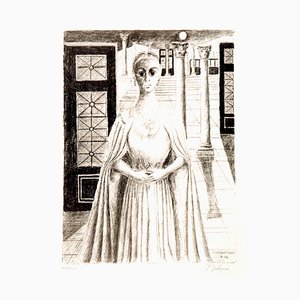 Paul Delvaux, The Empress, 1974, Lithographie Couleur