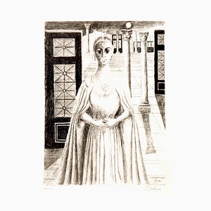 Paul Delvaux, The Empress, 1974, Litografia a colori