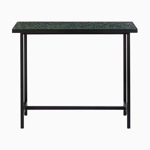 Herringbone Tile Console Table in Black Steel by Warm Nordic
