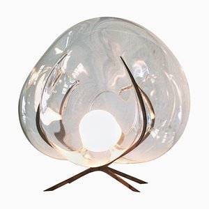 Lampadaire Exhale en Verre Cristal par Catie Newell