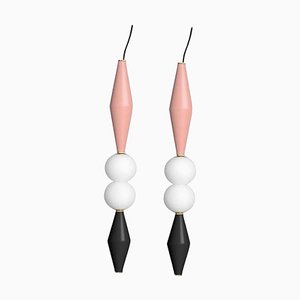 Pink and Black Gamma E Lamps by Mason Editions, Set of 2