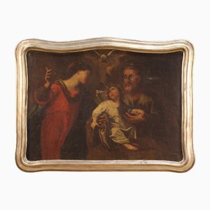 Italian Artist, Holy Family, 1670, Oil on Canvas, Framed