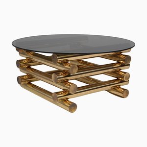 Vintage Brass Coffee Table by Tim Bates, 1970s