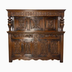 Large French Oak and Wrought Iron Buffet, 1960