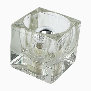 Peill & Putzler zugeschriebene Ice Cube Schreibtischlampe aus Glas, 1970er