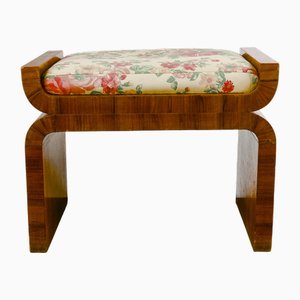 Art Deco Stool with Floral Decoration Cushion