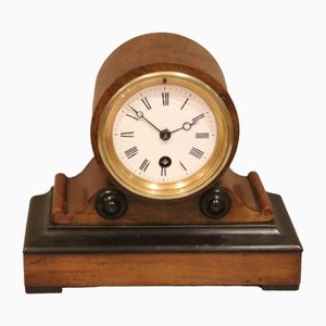 Small Walnut Drumhead Coat Clock