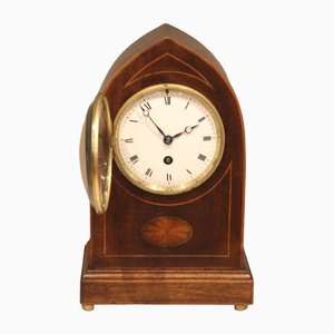 Edwardian Mahogany Lancet Top Mantel Clock