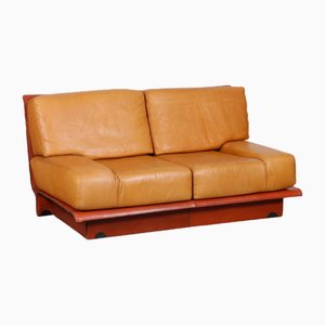 Vintage Two-Seater Leather Sofa by Gérard Guermonprez, 1970s