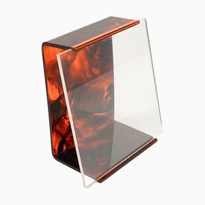 Picture Frame in Faux Tortoiseshell Acrylic Glass attributed to Team Guzzini, Italy, 1970s