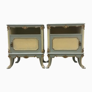 Vintage French Painted Bedside Tables, Set of 2