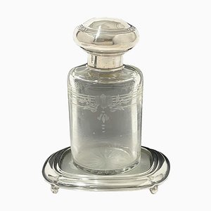 Dutch Perfume Bottle on Coaster in Silver, 1918, Set of 2