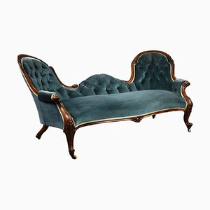 Victorian Mahogany Double Ended Chaise Lounge, 1870s